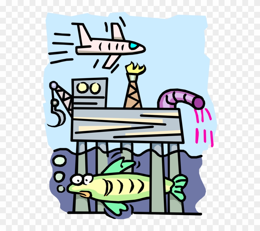 Offshore Oil Pollutes Environment Image Of Petroleum Clipart