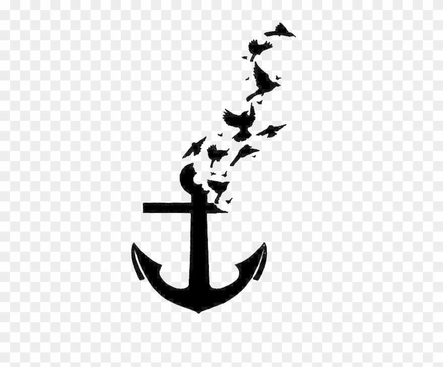 Banner Royalty Free Stock Bird Tattoo Anchor Wall Decal Clipart