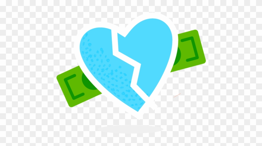 Broken Heart Money Illustration Clipart