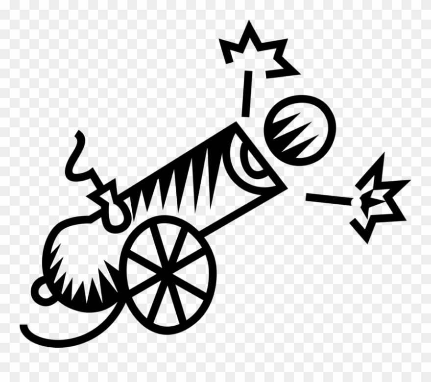 Vector Illustration Of Military Artillery Cannon Weapon Clipart