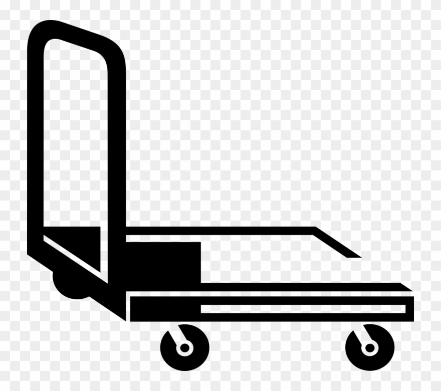 Vector Illustration Of Box-moving Handcart Dolly Or Clipart