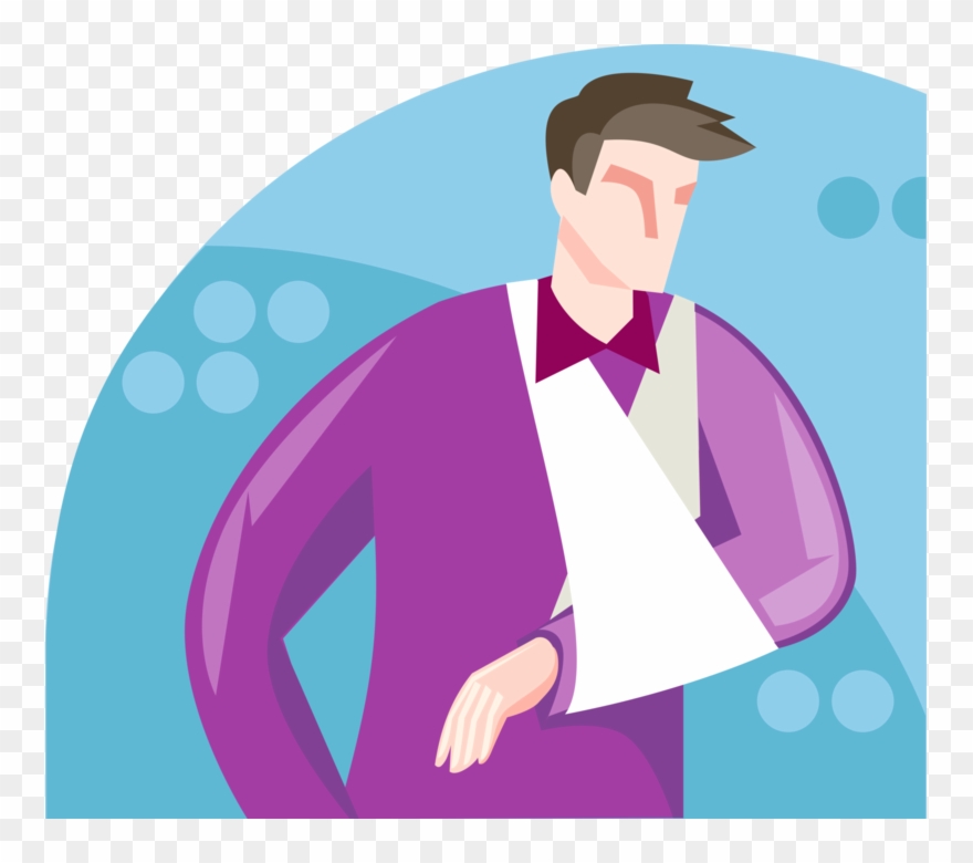 Vector Illustration Of Man With His Arm In Sling From Clipart