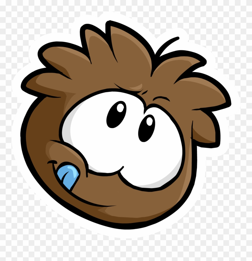 Brown Puffle Pin Icon Clipart