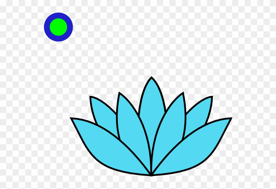 Blue Lotus Blk Outline Hi Clip Art At Clker - Png Download
