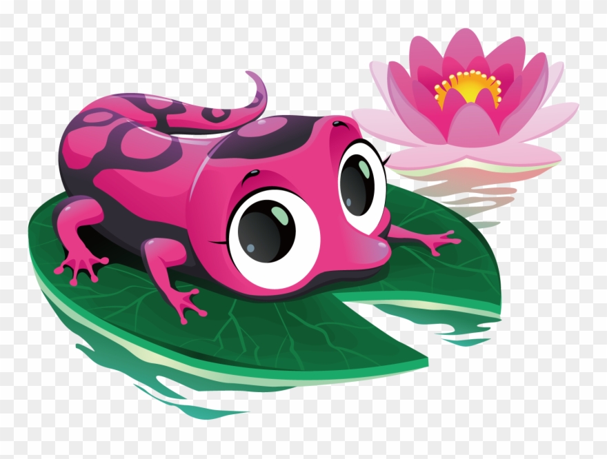 Flowers Vectors Clipart Frog - Png Download