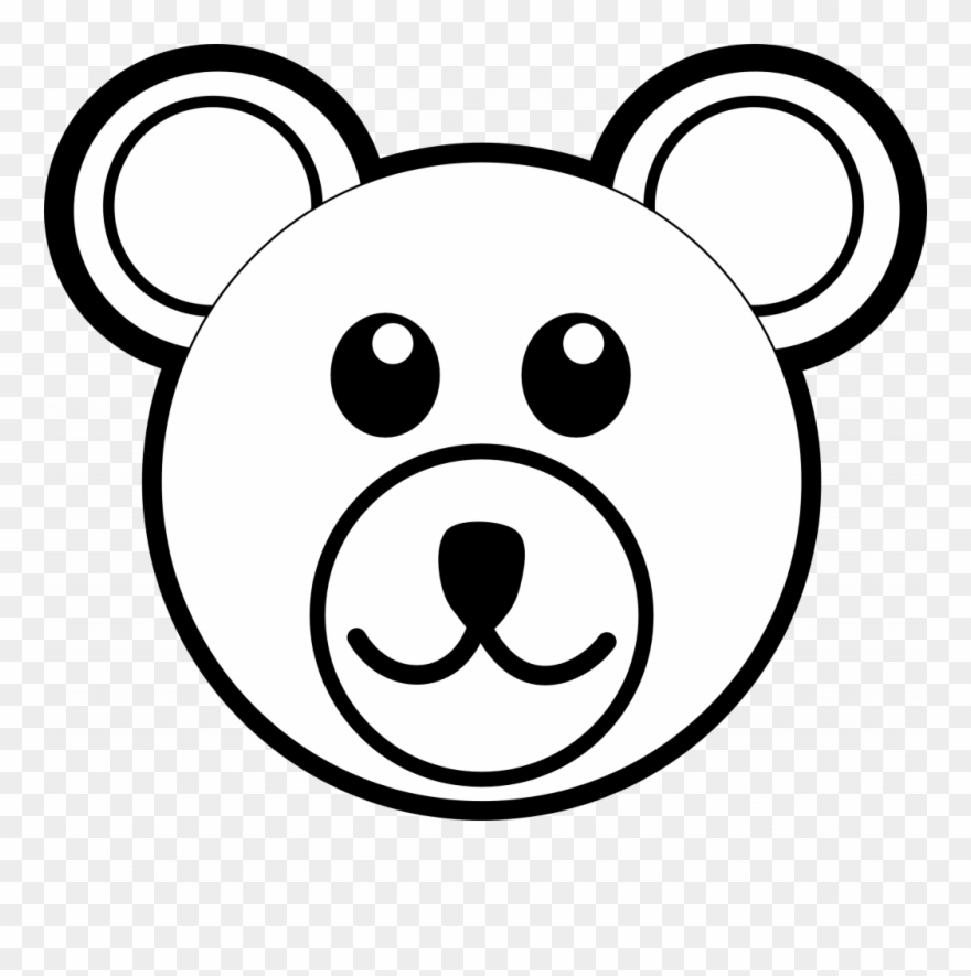 Easy Bear Face Drawing Trend Bear Face Coloring Page Clipart