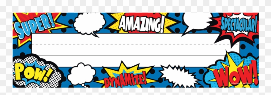 Superhero Flat Name Plates Clipart