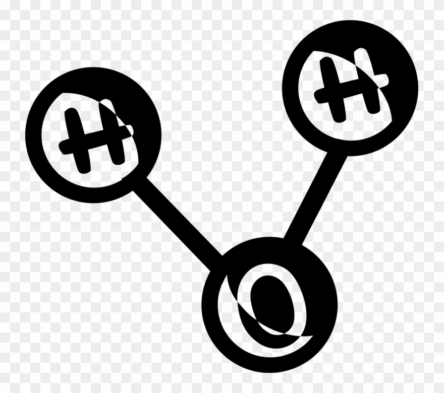 Vector Illustration Of H2o Water Molecule Electrically Clipart
