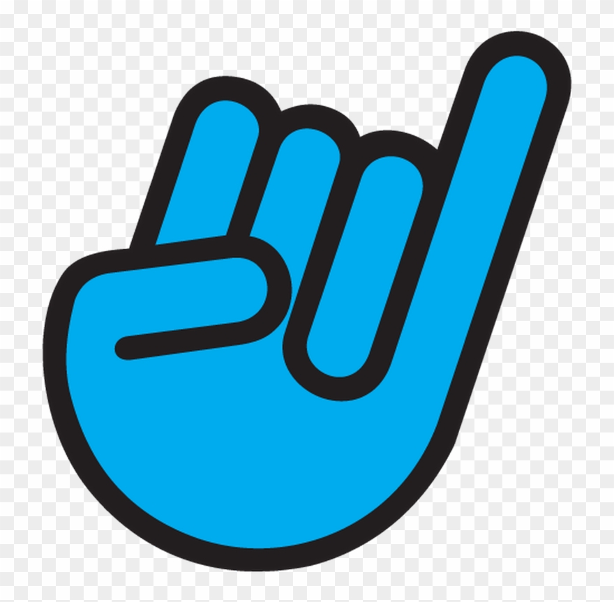 Jdm The Shocker Little Finger In Black & Blue Decal Clipart