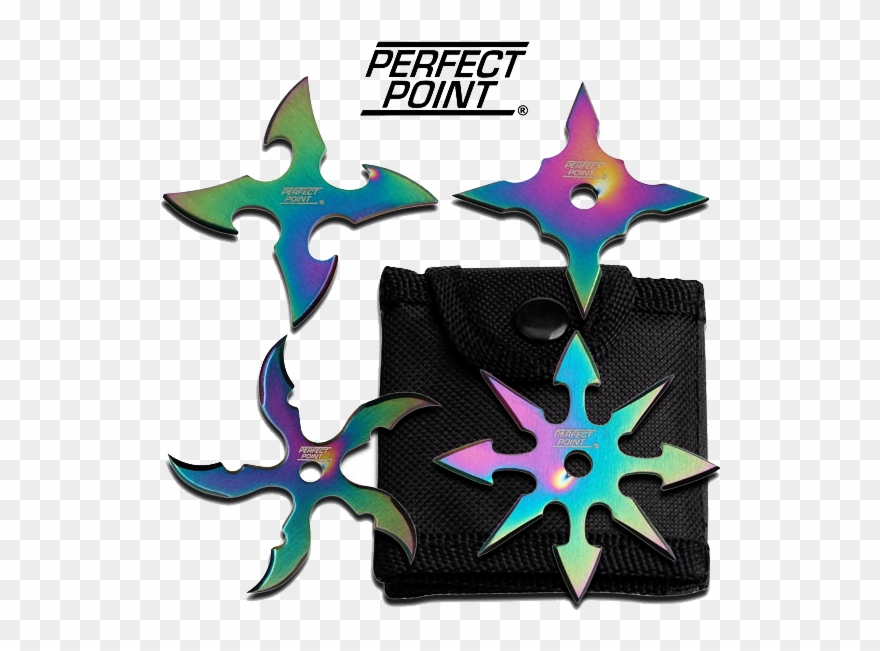 2 1/2" Assorted Throwing Stars Set Of 4 Clipart