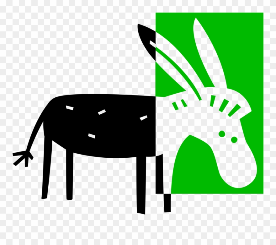 Vector Illustration Of Domesticated Donkey Or Ass Clipart