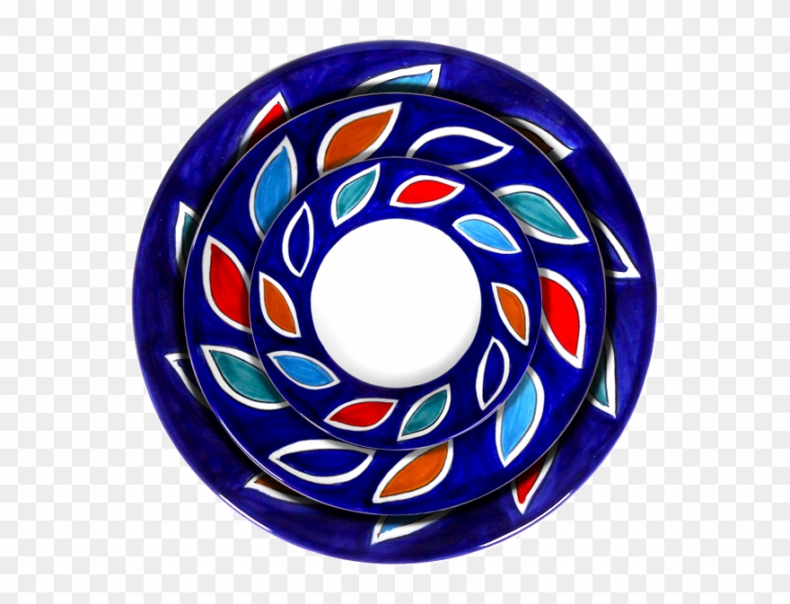 Table Set Arlecchino Blu Clipart