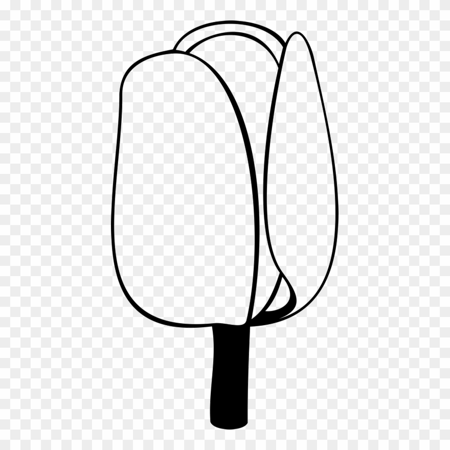 Tulip Outline Rubber Stamp Clipart
