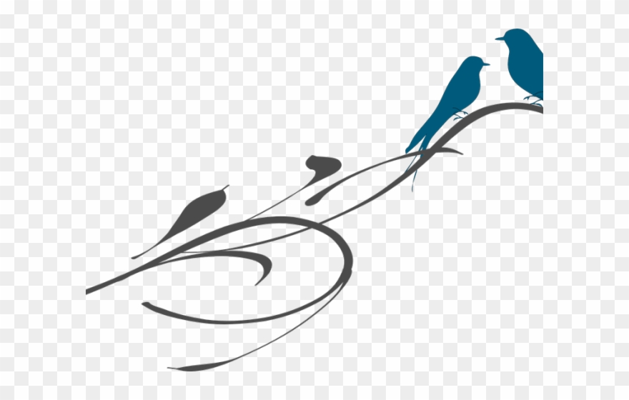 Ornamental Clipart Bird Silhouette - Png Download