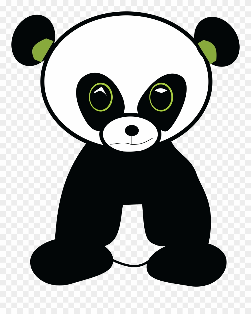 Free Clipart Of A Cute Green Eyed Panda - Png Download