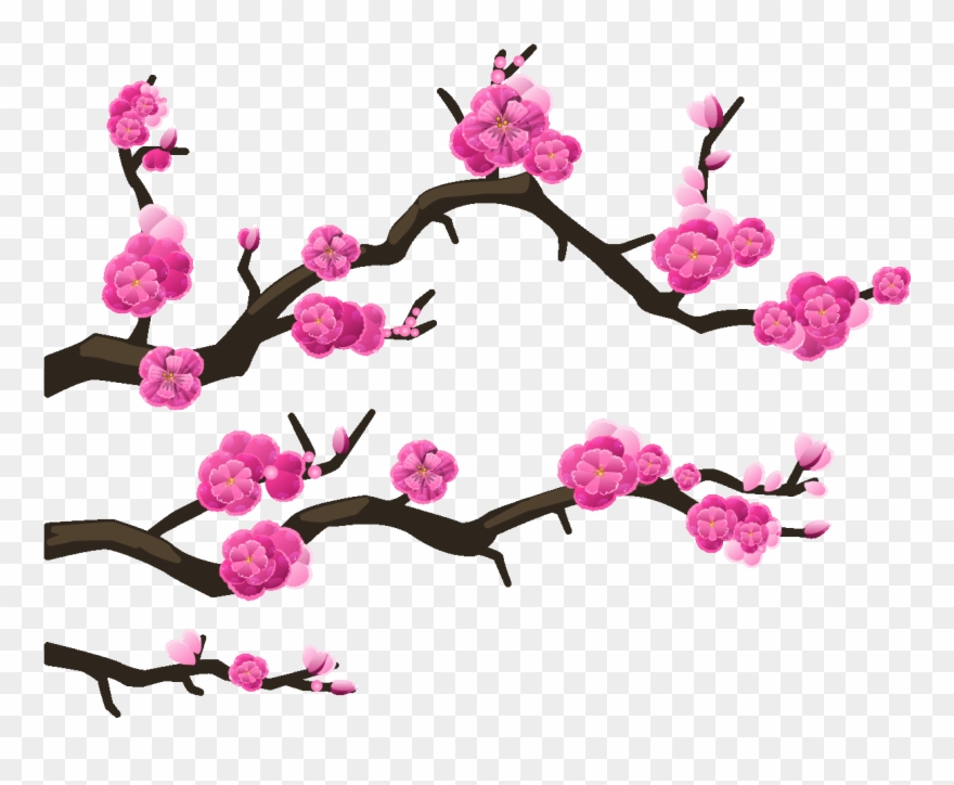 Sticker Branches Cerisier Du Japon Ambiance Sticker Clipart