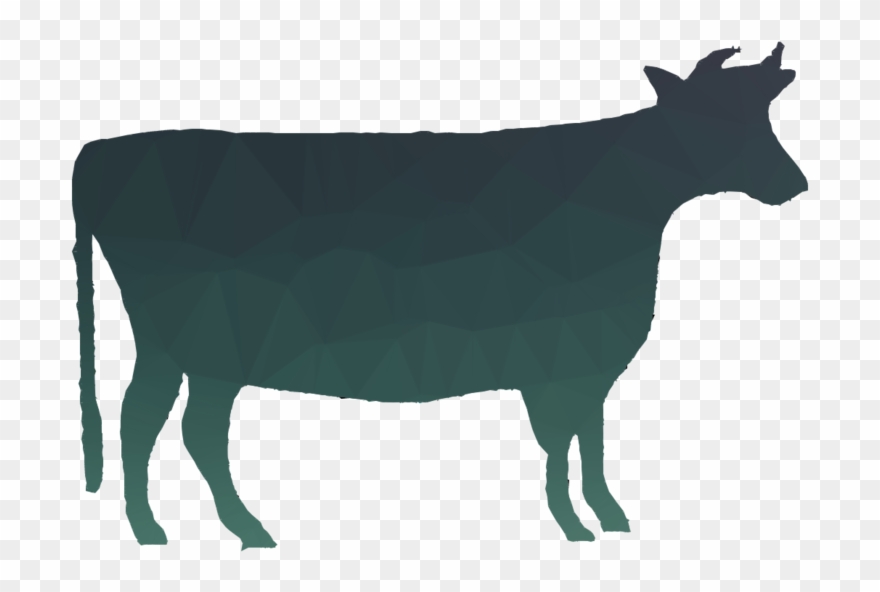 Cow Silhouette Clipart Beef Cattle Holstein Friesian - Png Download