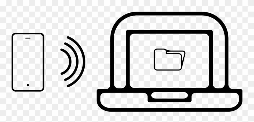 Phone Transmission To A Laptop Folder Comments Clipart