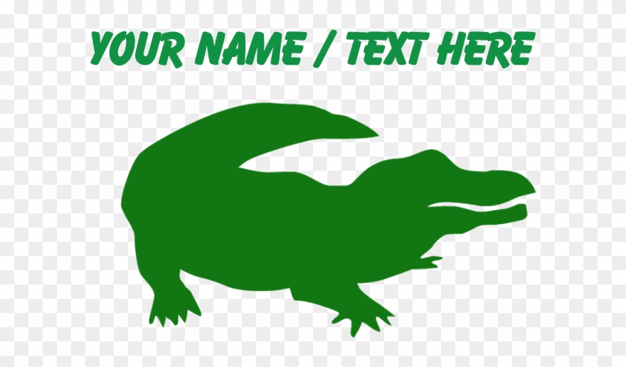 Personalized Green Alligator Silhouette Baby Hat Clipart