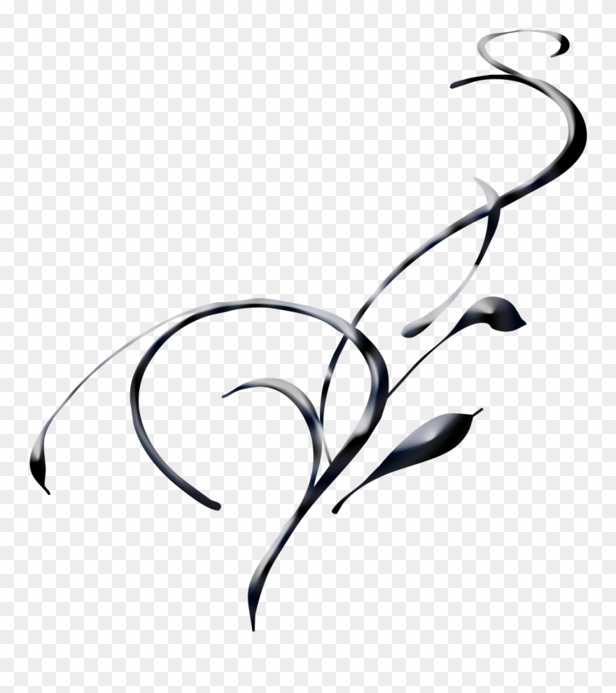 Swirl Abstract Black Satin Elegant Design Curved Shape Clipart