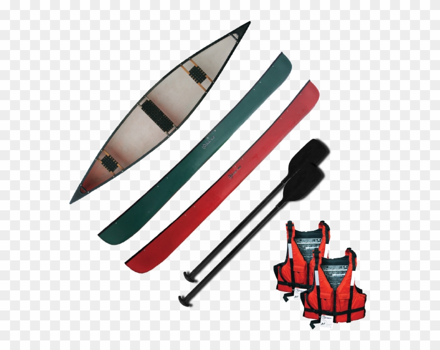 Three Person Canadian Canoe Clipart