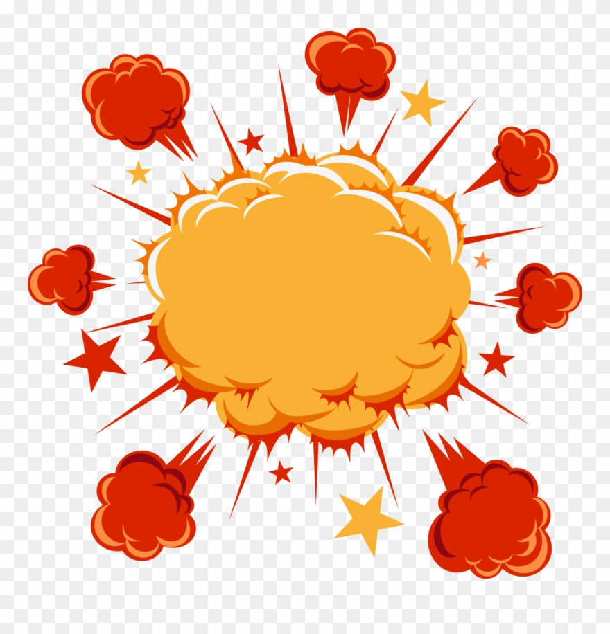 Cartoon Comics Explosion Labeled Stellate Clipart