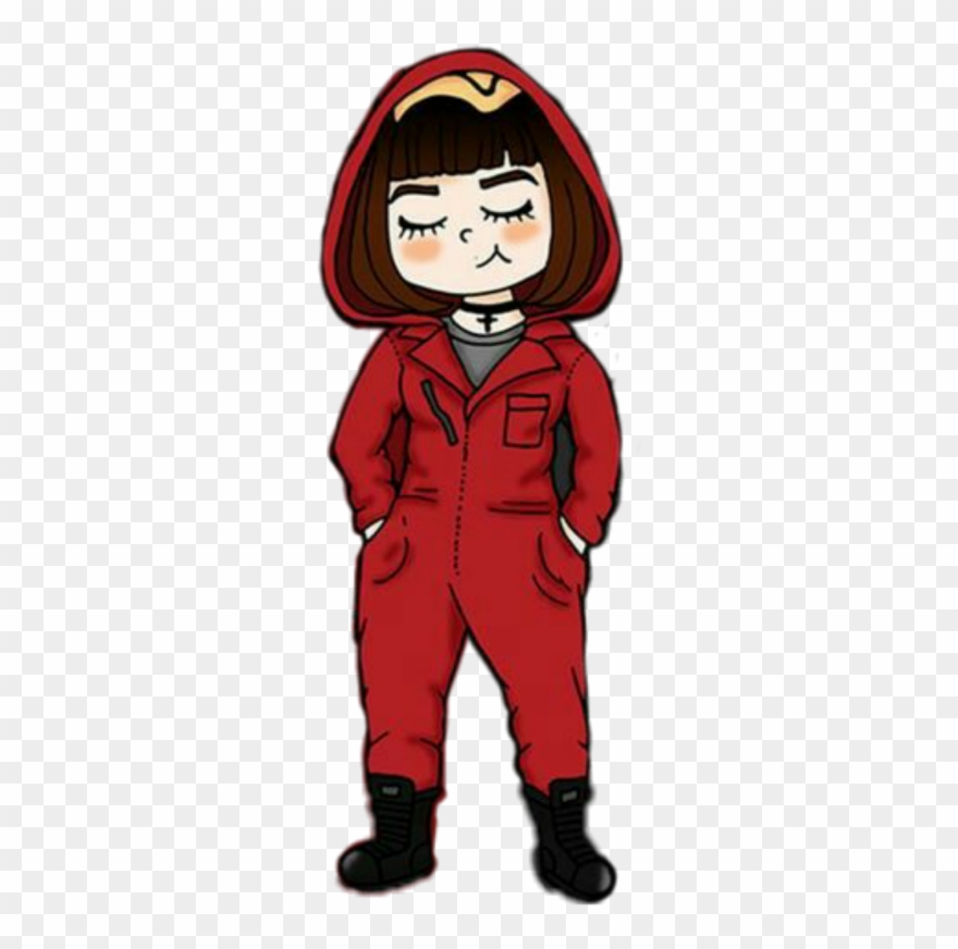 Netflix Lacasadepapel Tokio Series Anime Chibi Red Clipart