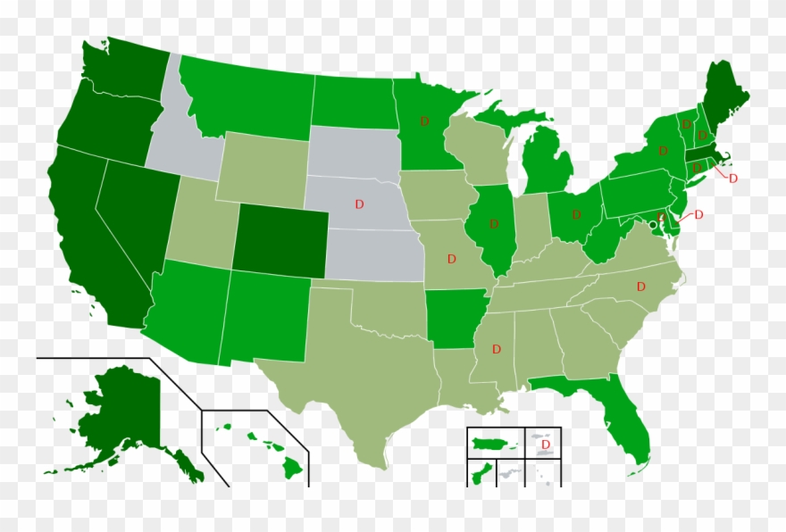 Marijuana Legalization Us Map 1200px Map Of Us State Clipart