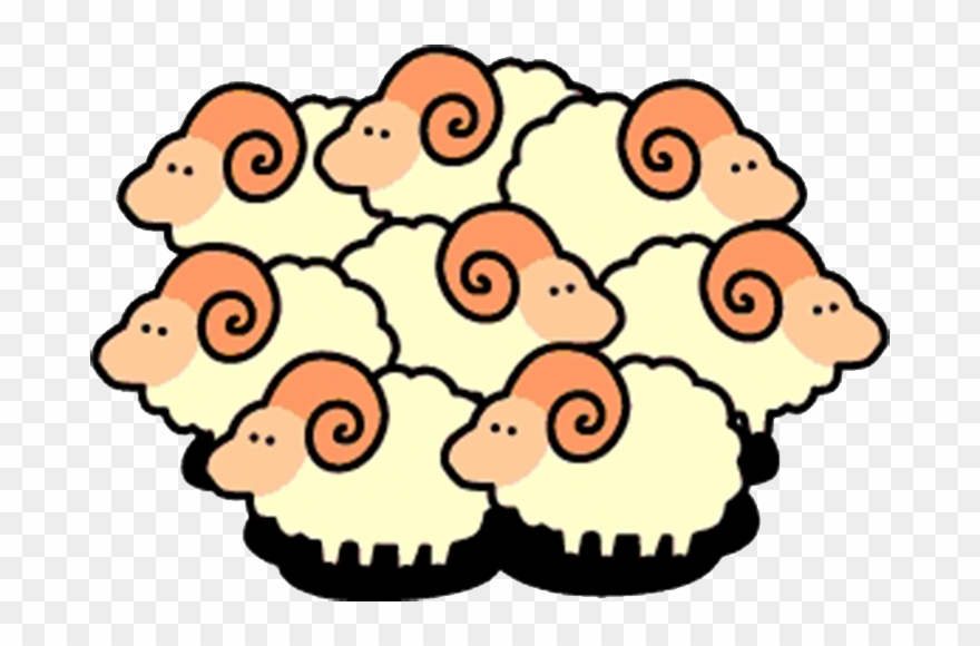 Clipart Charming Flock Of Sheep Clipart Cartoon Clip - Png Download
