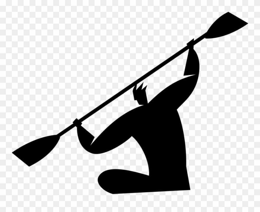 Kayaks Rapids With Paddle Clipart