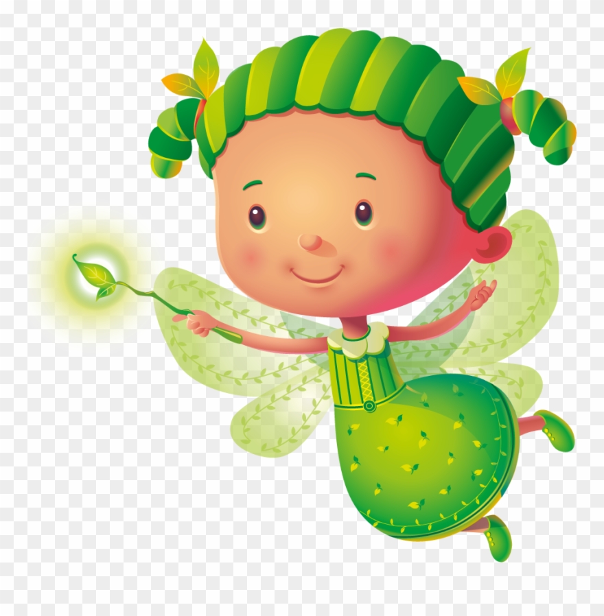 Groovy Green Fairy Is The Plant Savior Clipart