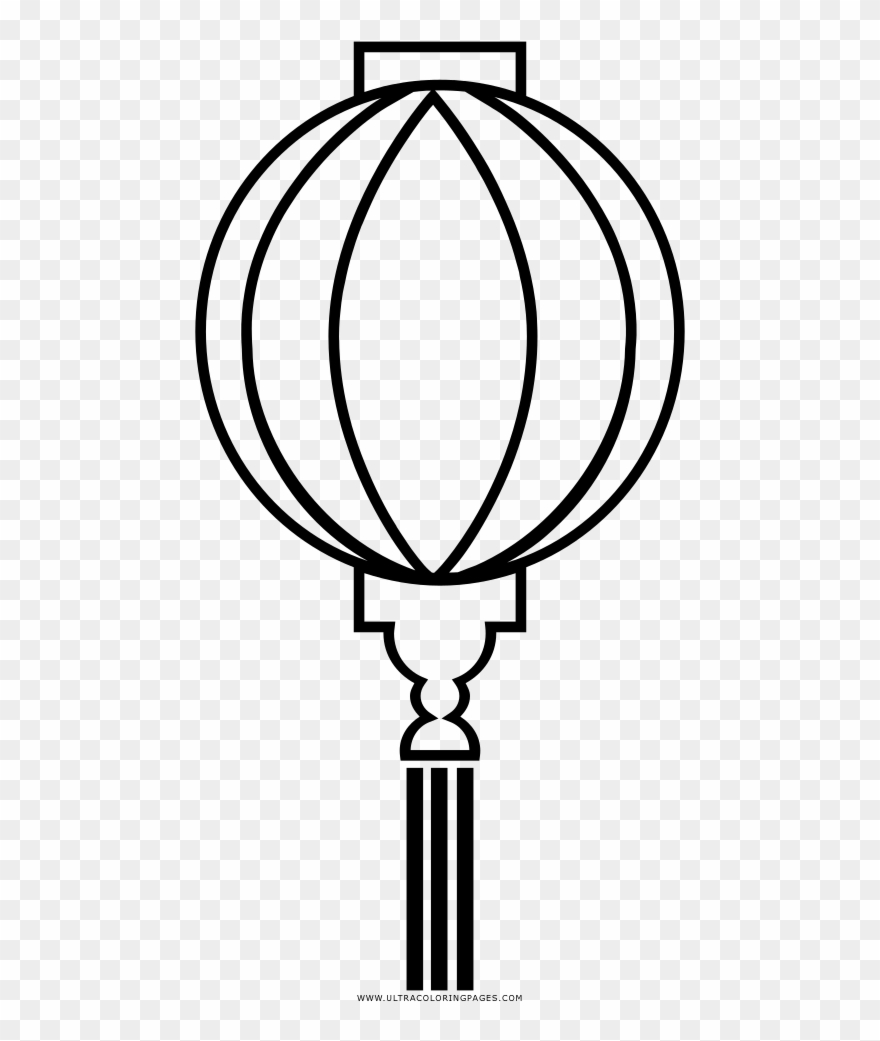 Chinese Lantern Coloring Page Clipart