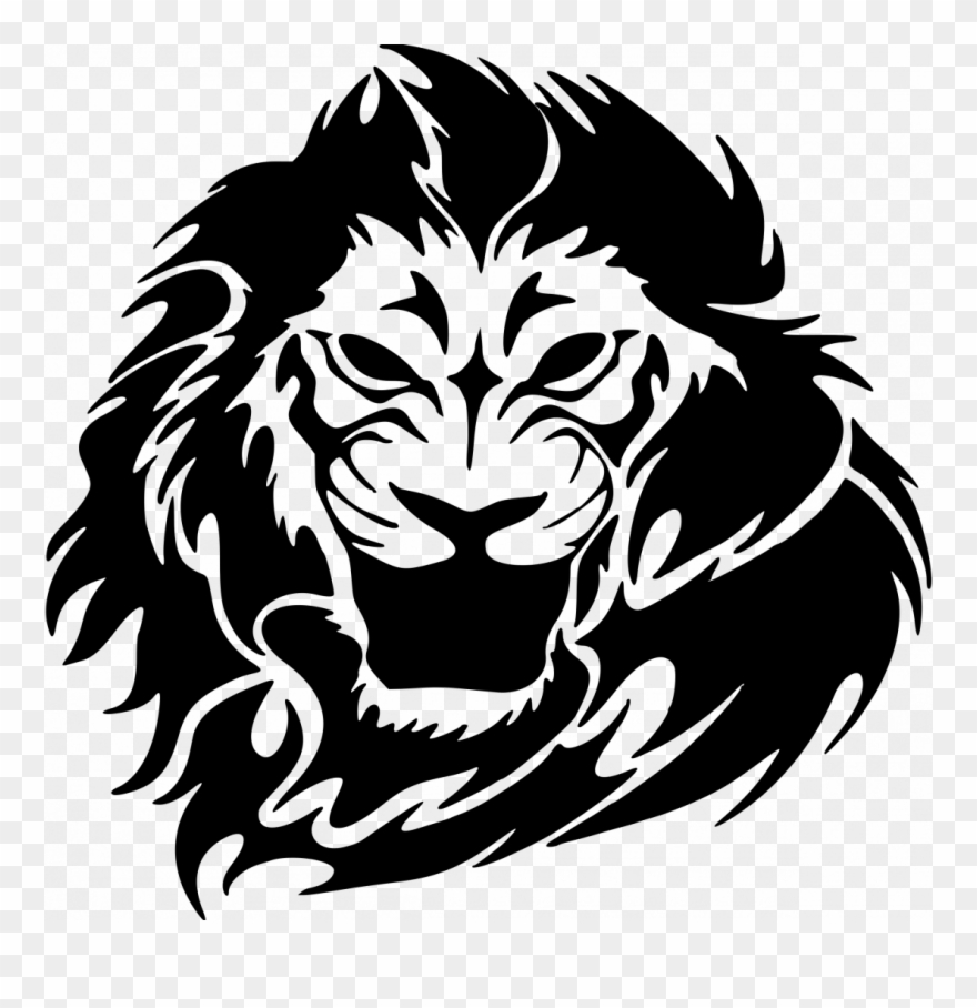How To Draw A Lion Face Roaring Easy Realistic Clipart