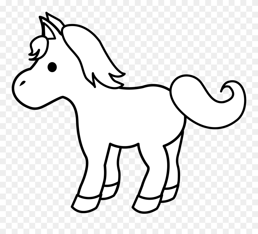 Pin Foal Clipart Black And Wh - Png Download