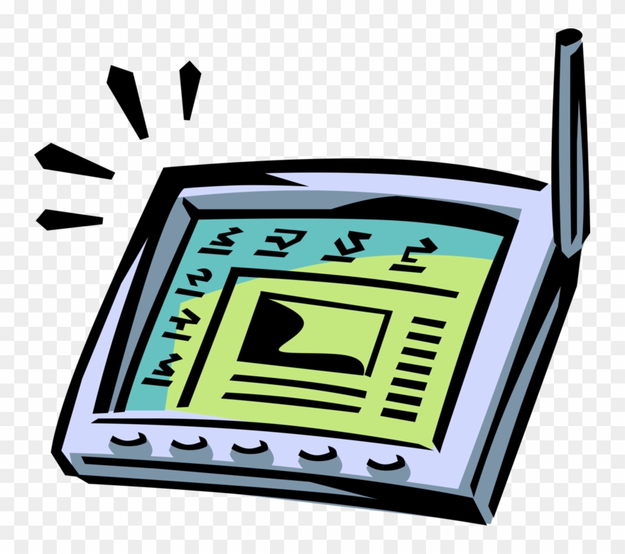 Computer With Stylus Pen Clipart