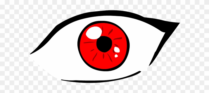 Eye, Anime, Iris, Girl, Person, Cartoon, White, Red Clipart