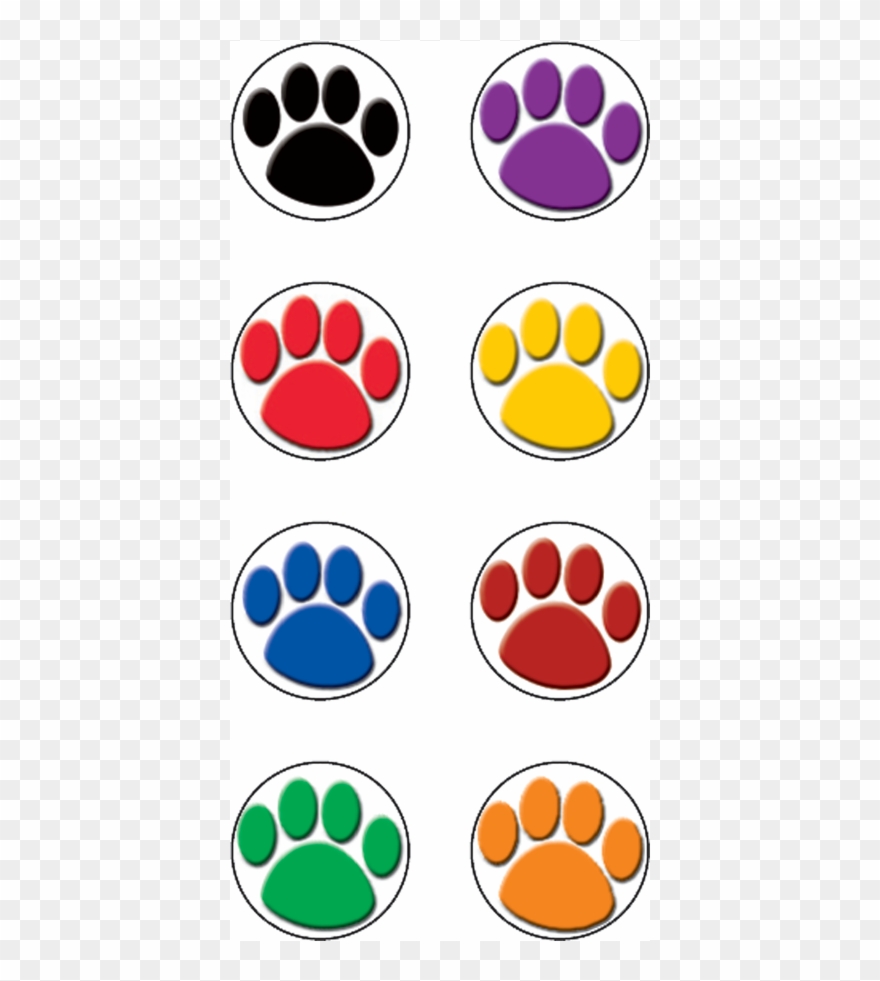 Tcr4819 Colorful Paw Prints Mini Stickers Image Clipart