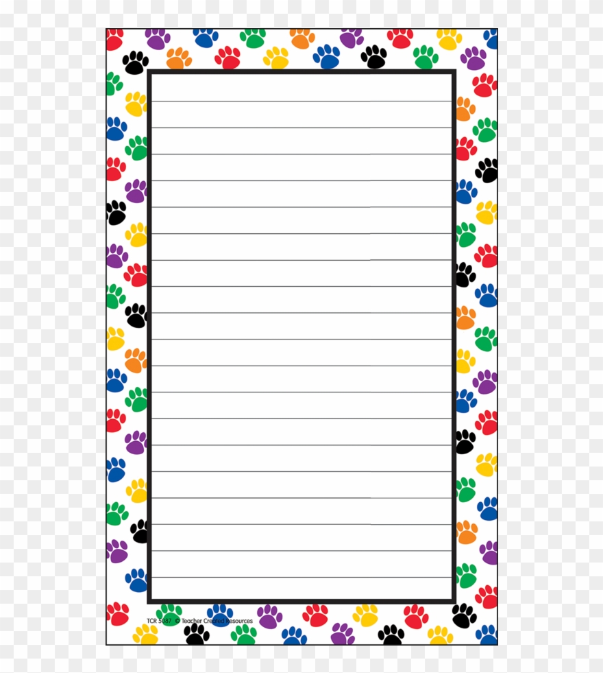 Tcr5087 Colorful Paw Prints Notepad Image Clipart