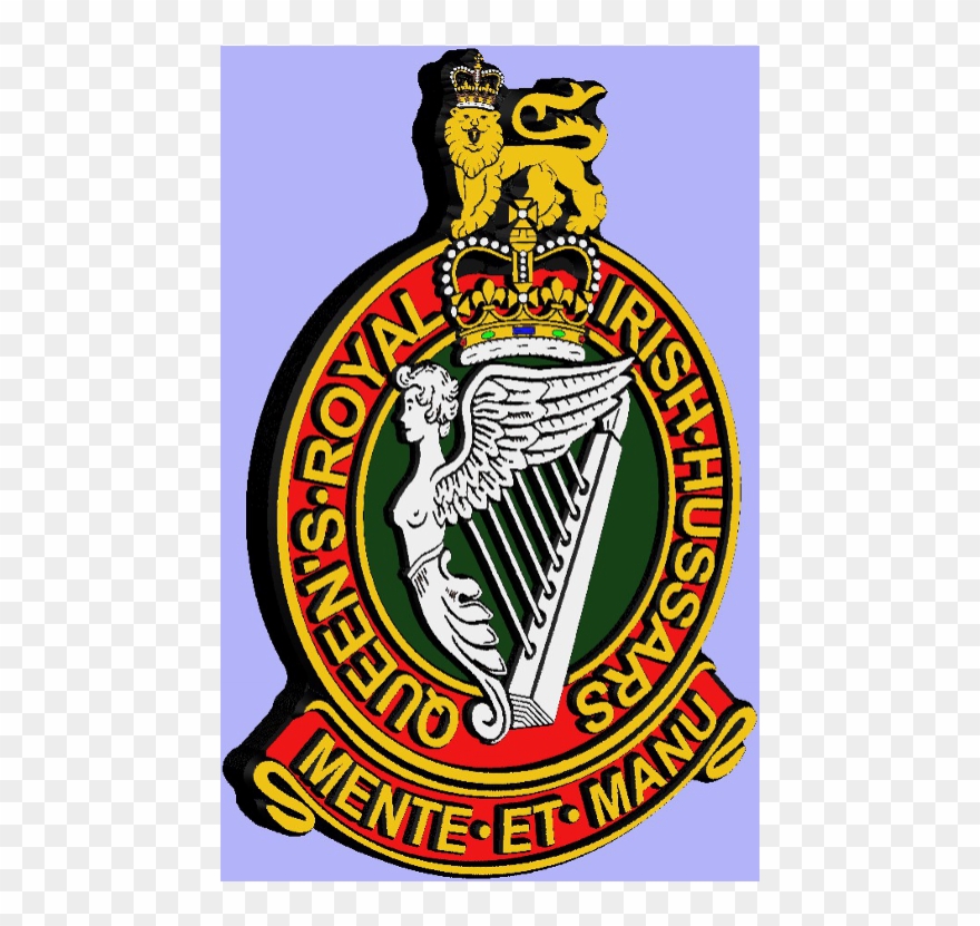 Queen's Royal Irish Hussars Plaque 290x220x18mm Oak Clipart