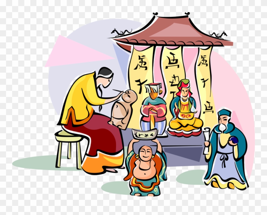 Chinese Ceramics Artist Paints Image Illustration Of Clipart