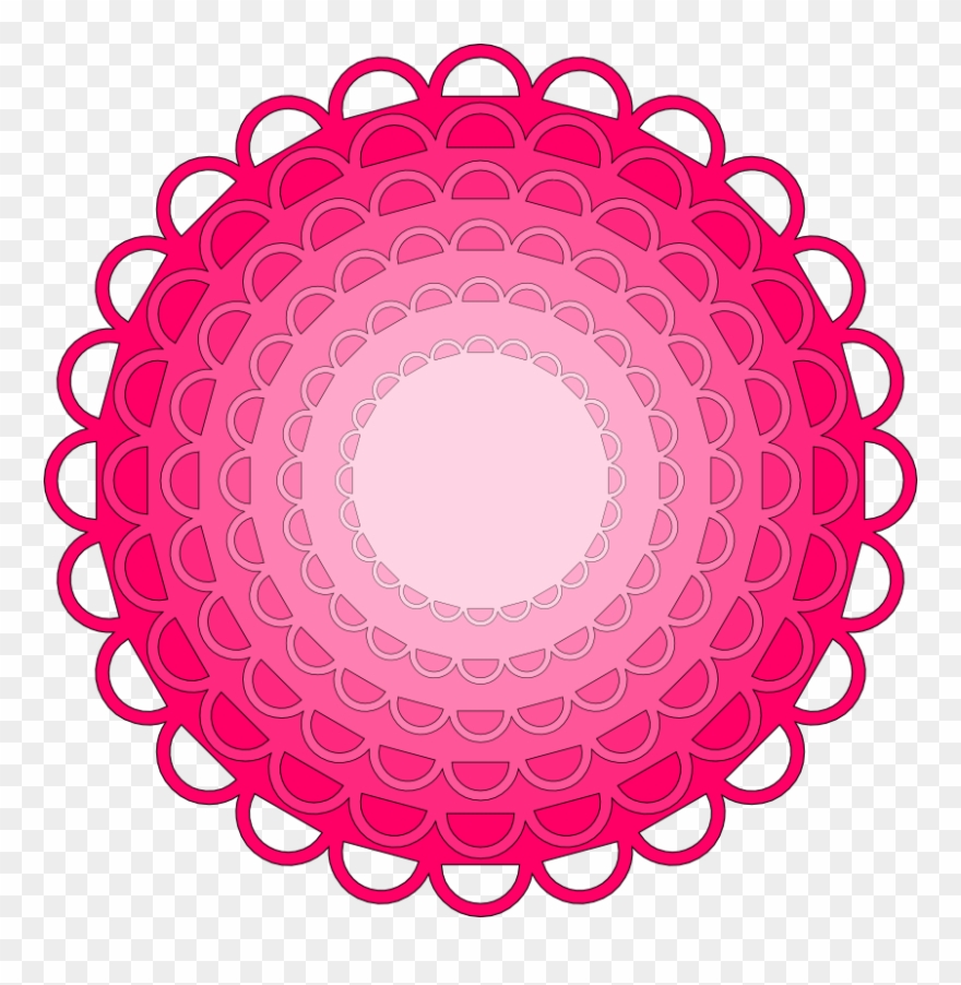 Half Cut Circle Scallop With 6 Nested Layers Clipart