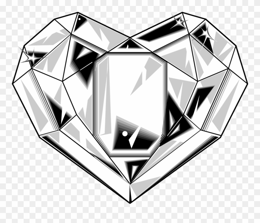 Diamond Heart Clipart - Png Download
