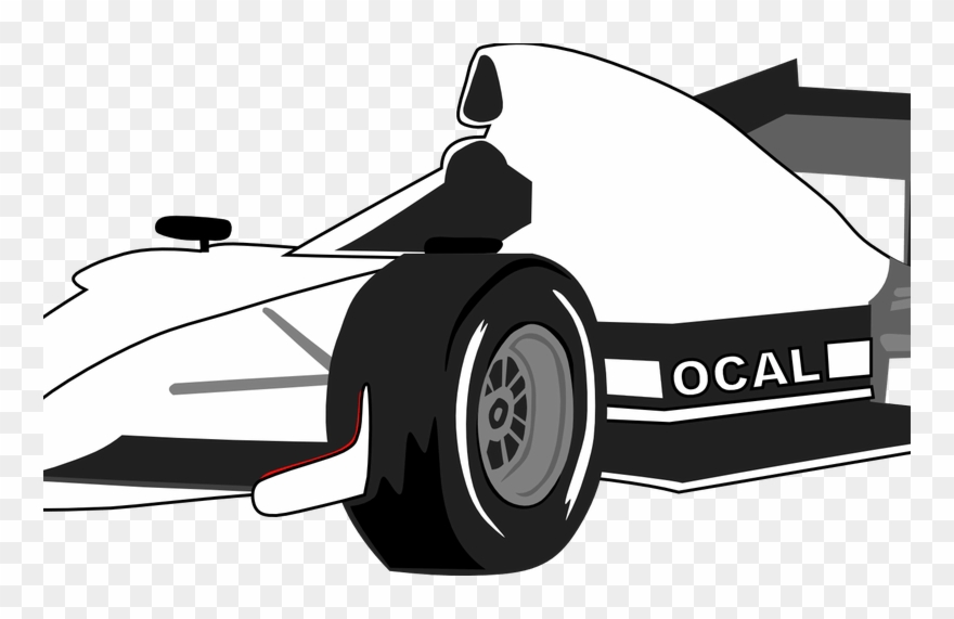 Pig In Race Car Vector Clipart