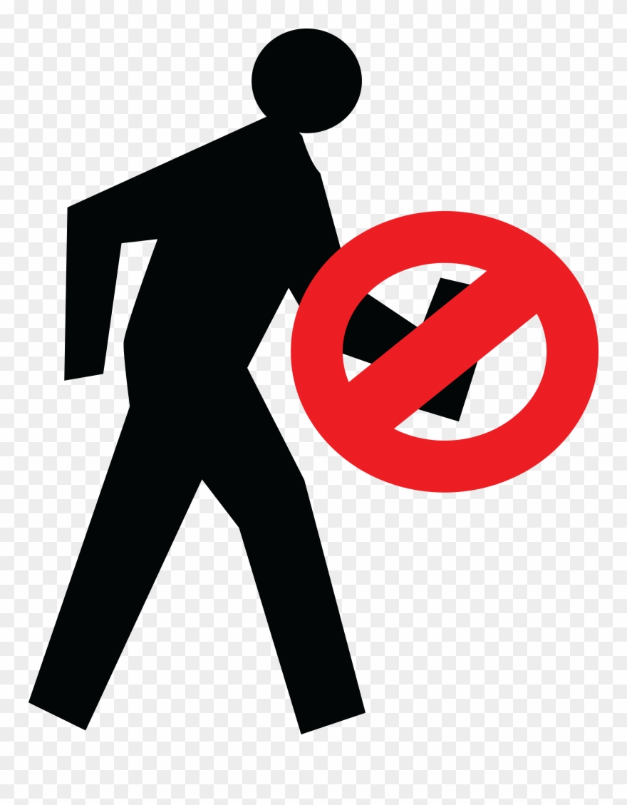 Free Clipart Of A No Walking With Smart Phones Design - Png Download