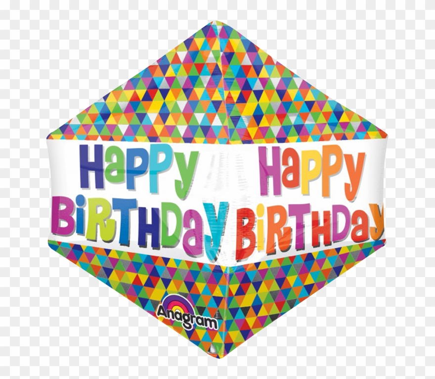 Happy Birthday Mod Geo Balloon Clipart