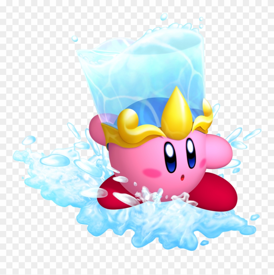 Kirby With A Bucket Of Water On His Head Clipart