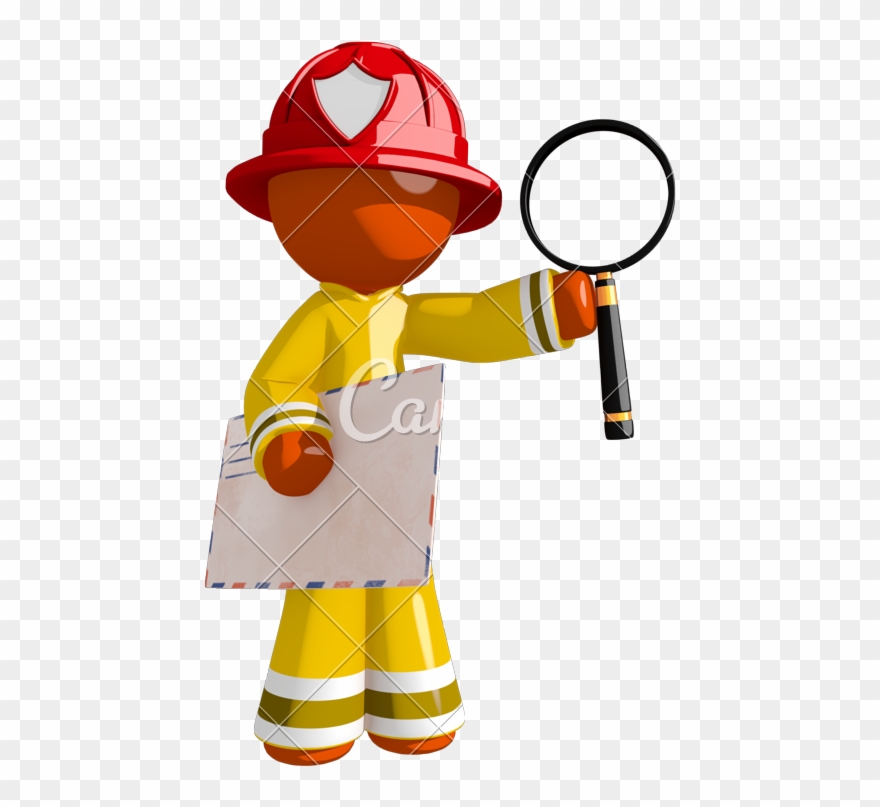 Orange Man Firefighter Clipart
