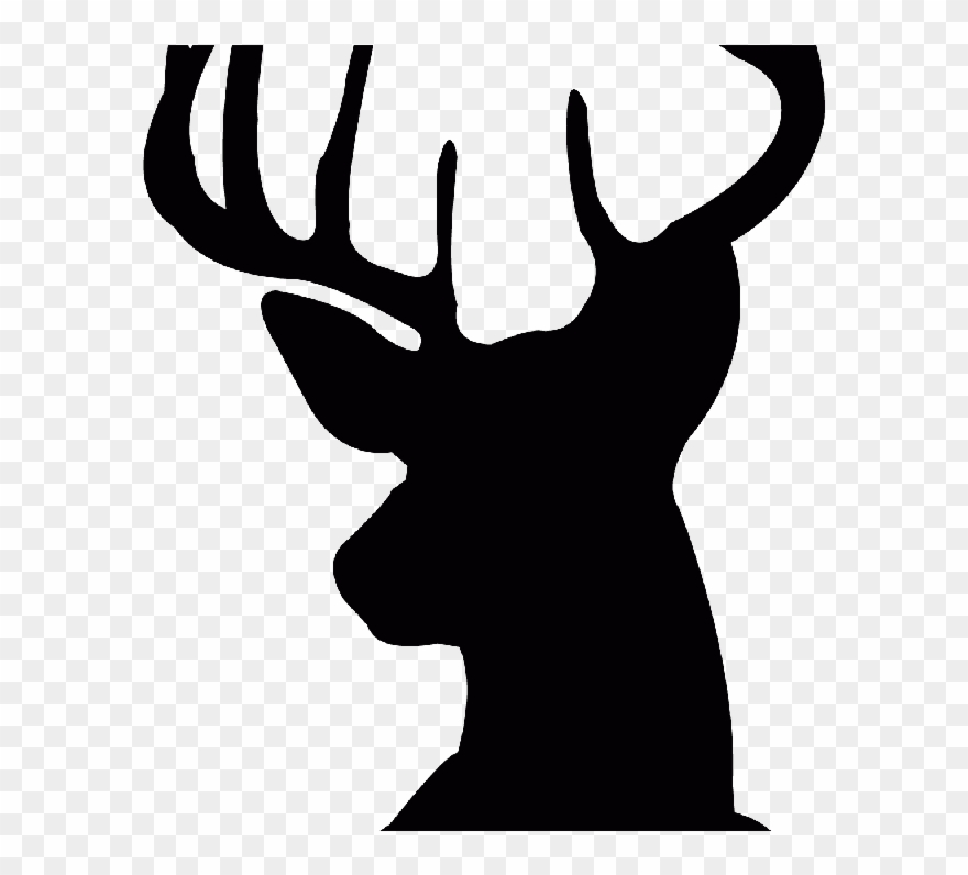 Free Deer Head Silhouette, Download Free Clip Art, - Png Download