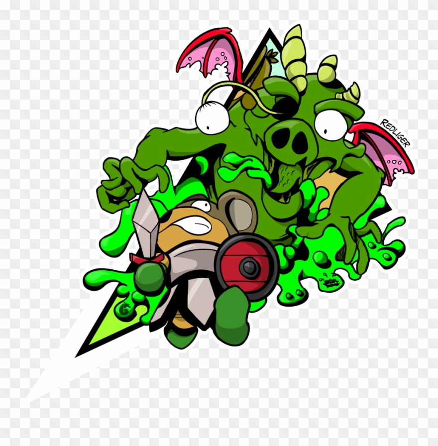Mouse Man Vs Zombie Dragon Clipart