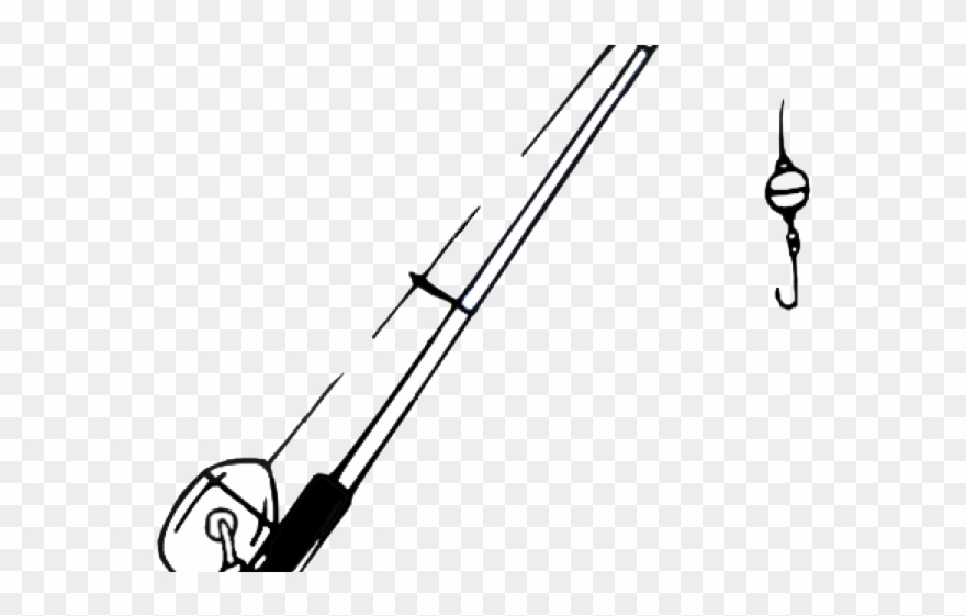 Fishing Pole Clipart Black And White - Png Download
